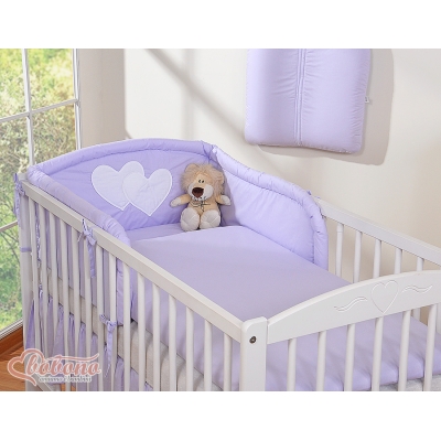 Tour de Lit Bébé Lila Cœurs