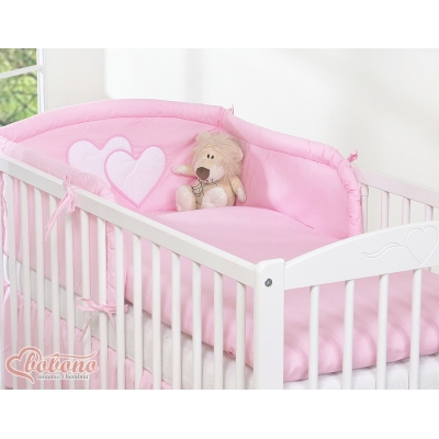 Tour de Lit Bébé Rose Cœurs