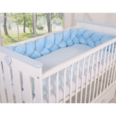 Tour de Lit Bébé Tressé Fille et Garçon Bleu pour Garçon