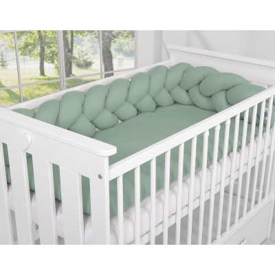 Tour de Lit Bébé Tressé Fille et Garçon Vert Pastel