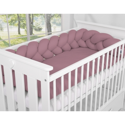 Tour de Lit Bébé Tressé Fille et Garçon Violet Pastel