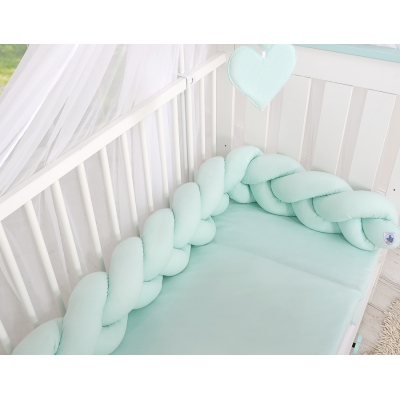 Tour de Lit Bébé Tressé  OEKO-TEX Menthe