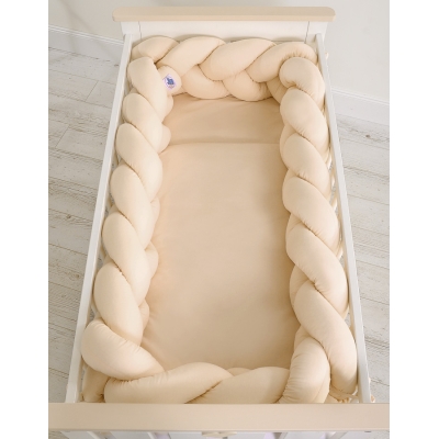Tour de Lit Bébé Tressé XXL Beige