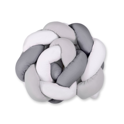 Tour de Lit pour Bébé à Nœuds 180 cm  Blanc Gris Anthracite