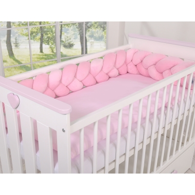 Tour de Lit pour Bébé à Nœuds 180 cm  Rose pour Fille