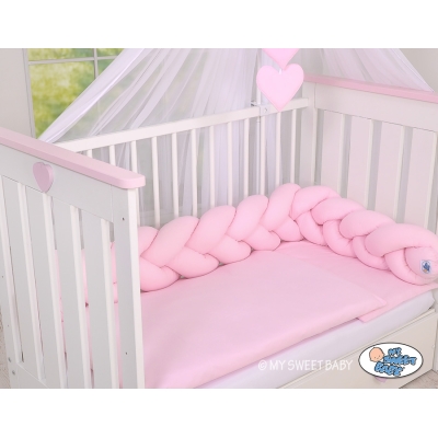 Tour de Lit Tressé 180 cm Rose Rose