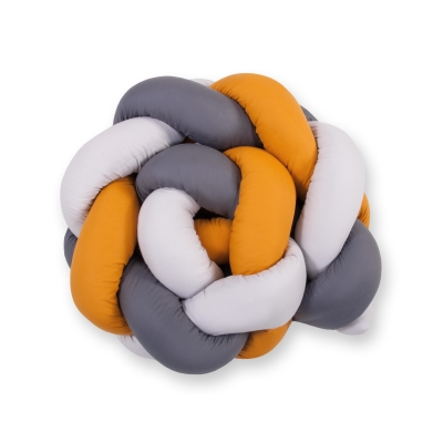 Tour de Lit Tressé Pare Chocs Gris Anthracite Miel