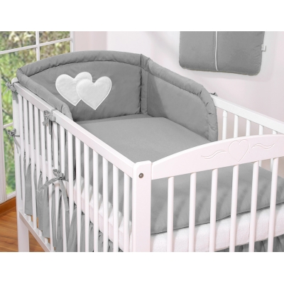Tour de Lit Universel pour Lit Bébé a Barreaux Anthracite Cœurs