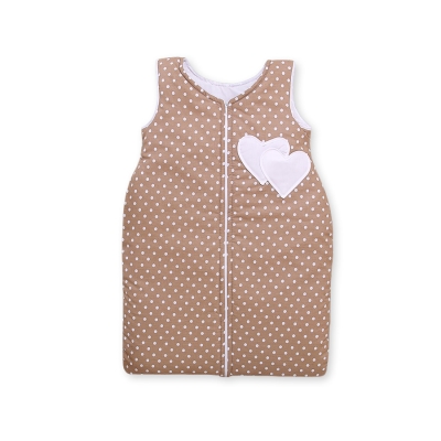 Turbulette Bébé  Brun à Pois Cœurs