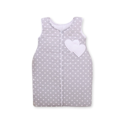 Turbulette Bébé  Gris à Pois Cœurs