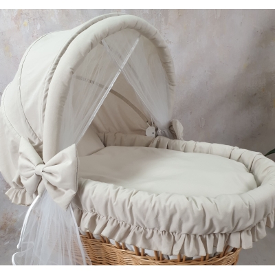 Habillage XL berceau en osier bébé grande taille Beige