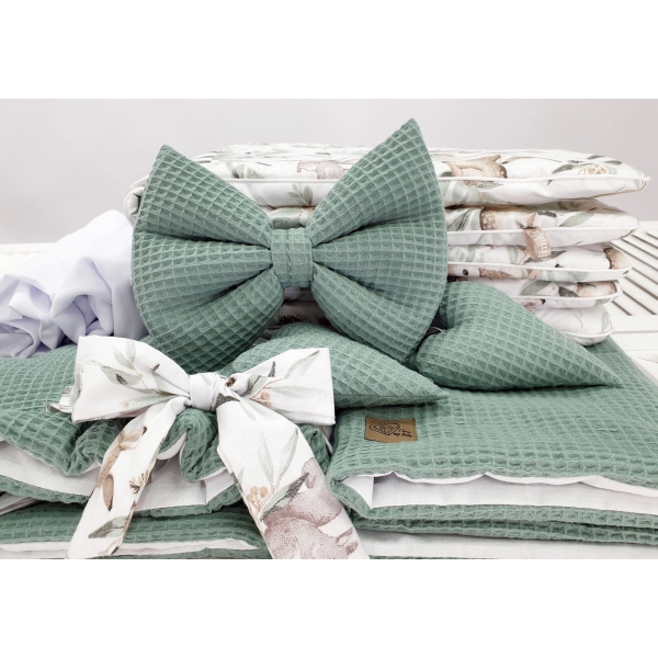 Ensemble linge bébé pour berceau osier avec ciel