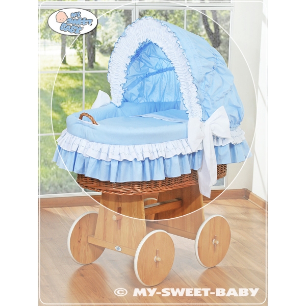 4 pcs Ensemble Linge pour Berceau de Bébé Bleu pour Garçon