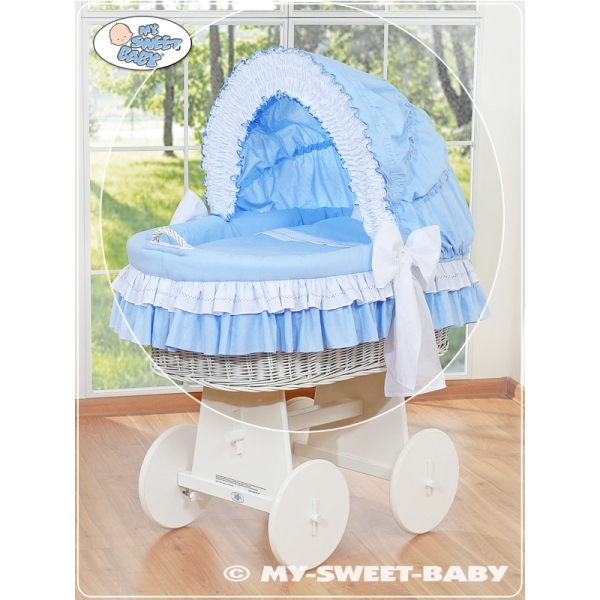 4 pcs Ensemble Linge pour Berceau de Bébé Bleu pour Garçon
