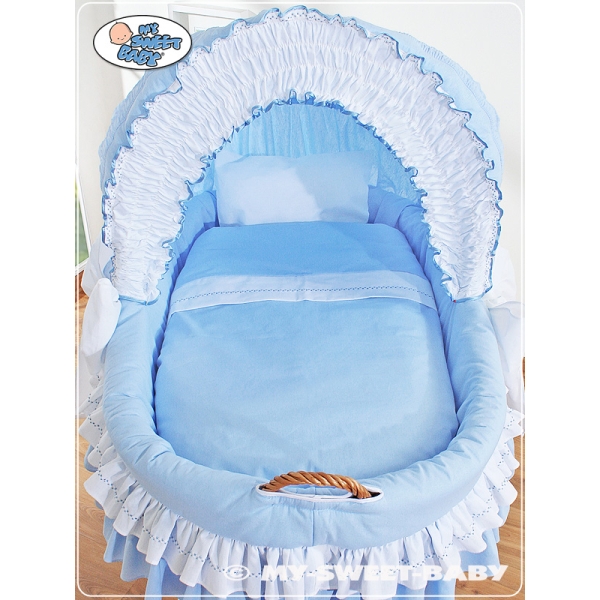 4 pcs Ensemble Linge pour Berceau de Bébé Bleu pour Garçon