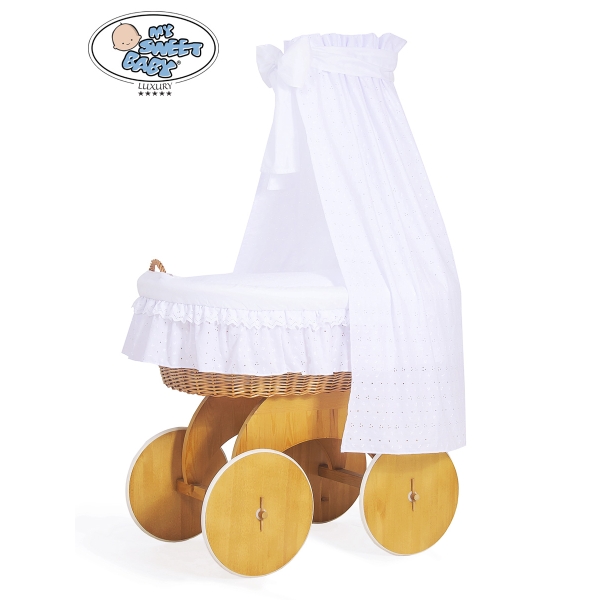 4 pcs Ensemble Linge pour Berceau de Bébé Charlotte  Blanc