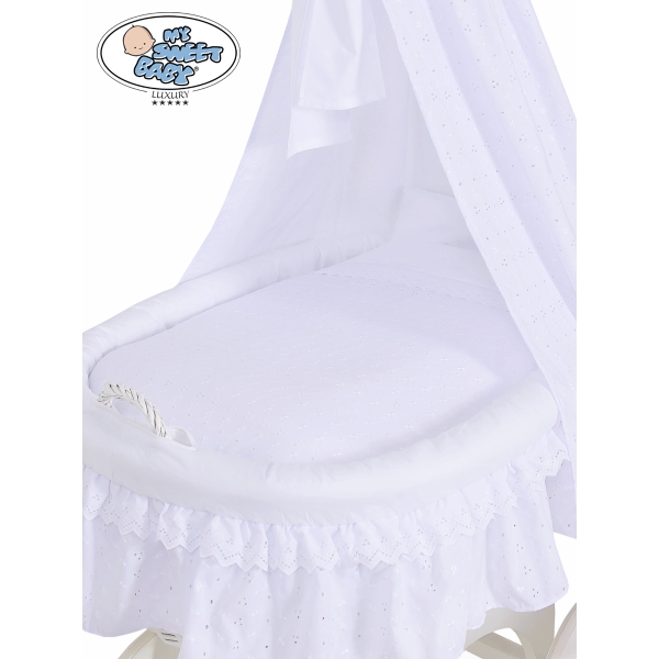 4 pcs Ensemble Linge pour Berceau de Bébé Charlotte  Blanc