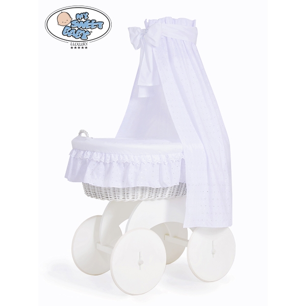 4 pcs Ensemble Linge pour Berceau de Bébé Charlotte  Blanc