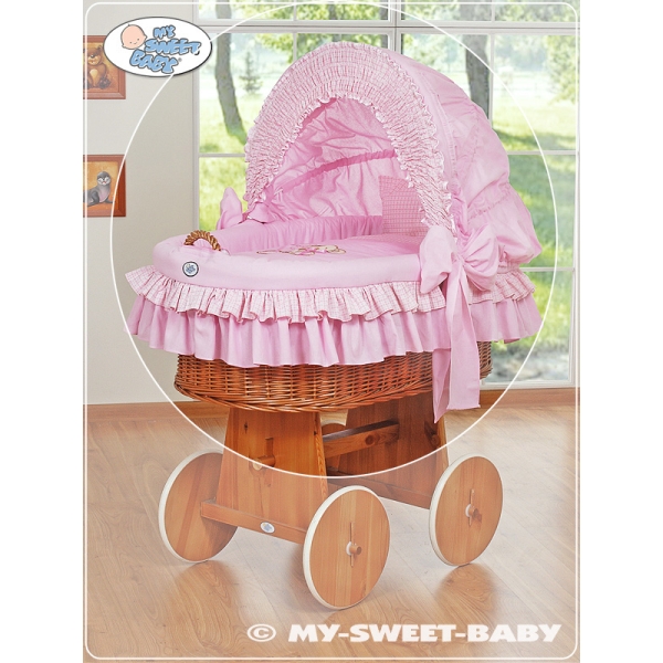 4 pcs Ensemble Linge pour Berceau de Bébé Rose
