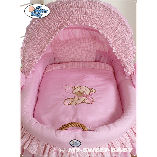 4 pcs Ensemble Linge pour Berceau de Bébé Rose