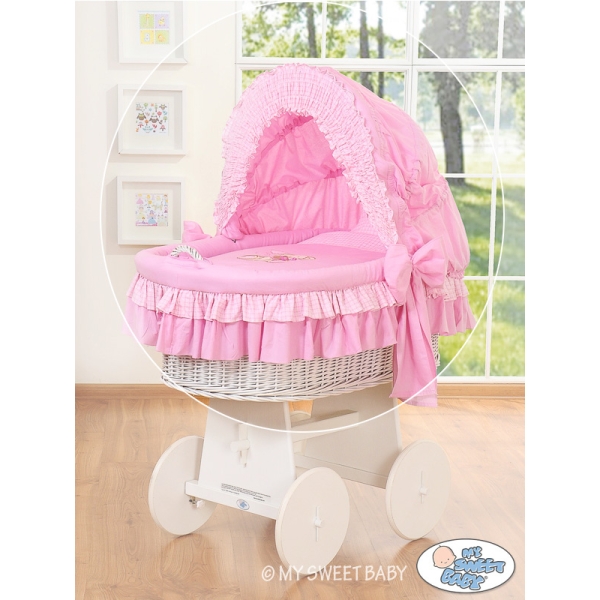 4 pcs Ensemble Linge pour Berceau de Bébé Rose