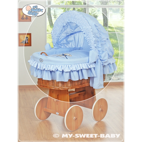 4 pcs Ensemble pour Berceau de Bébé Bleu