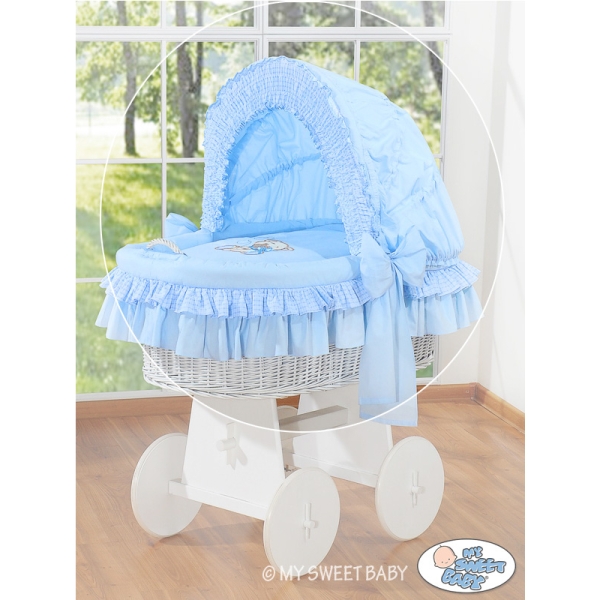 4 pcs Ensemble pour Berceau de Bébé Bleu