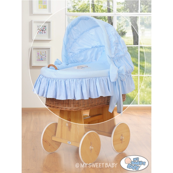 4 pcs Ensemble pour Berceau de Bébé Bleu
