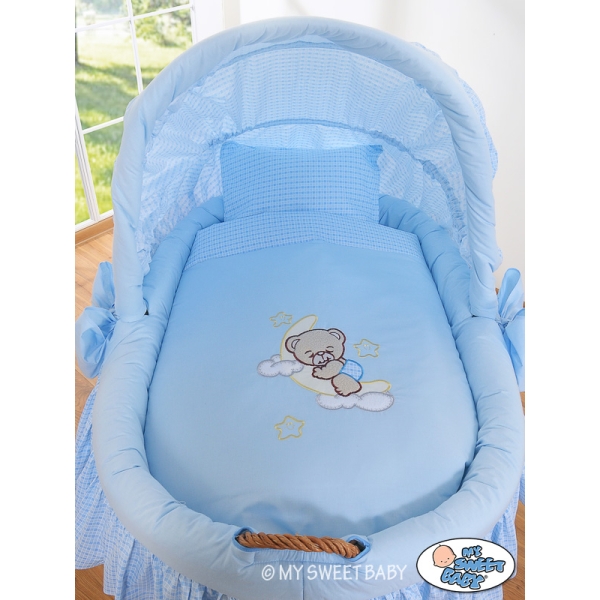 4 pcs Ensemble pour Berceau de Bébé Bleu
