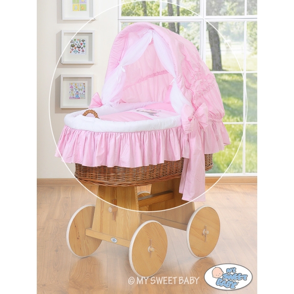 4 pcs Ensemble pour Berceau de Bébé Rose
