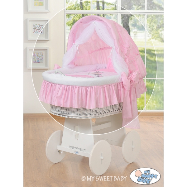 4 pcs Ensemble pour Berceau de Bébé Rose