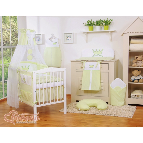 7pcs Ensemble Linge Ciel Tour de Lit Bébé Vert Prince / Princess