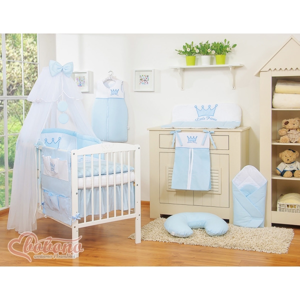 7pcs Ensemble Lit Bébé Ciel Tour de Lit Bleu Prince / Princess
