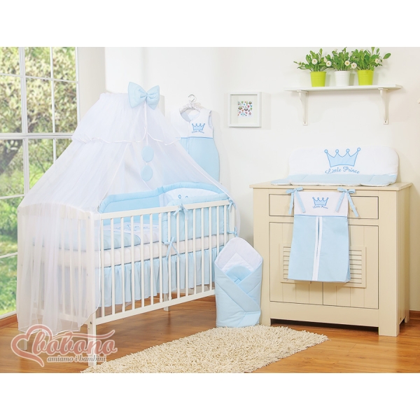 7pcs Ensemble Lit Bébé Ciel Tour de Lit Bleu Prince / Princess