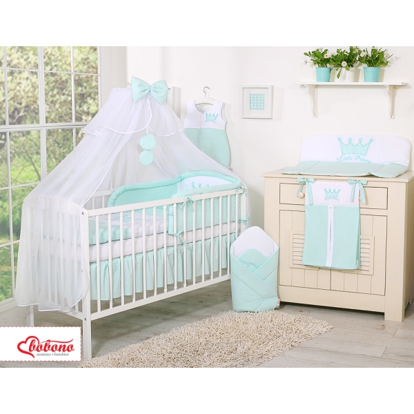 7pcs Ensemble Lit Bébé Ciel Tour de Lit Menthe Prince / Princess