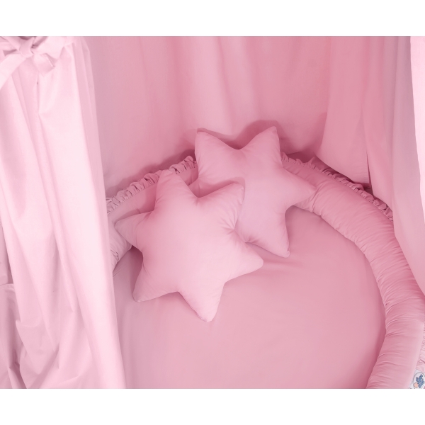 Baldaquin Suspendu + Nid à Volants + Oreillers Rose pour Fille