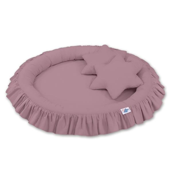 Baldaquin Suspendu + Nid à Volants + Oreillers Violet Pastel