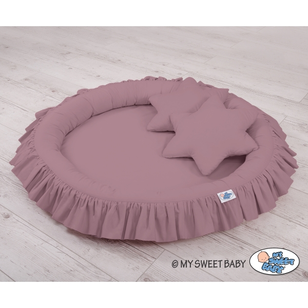 Baldaquin Suspendu + Nid à Volants + Oreillers Violet Pastel