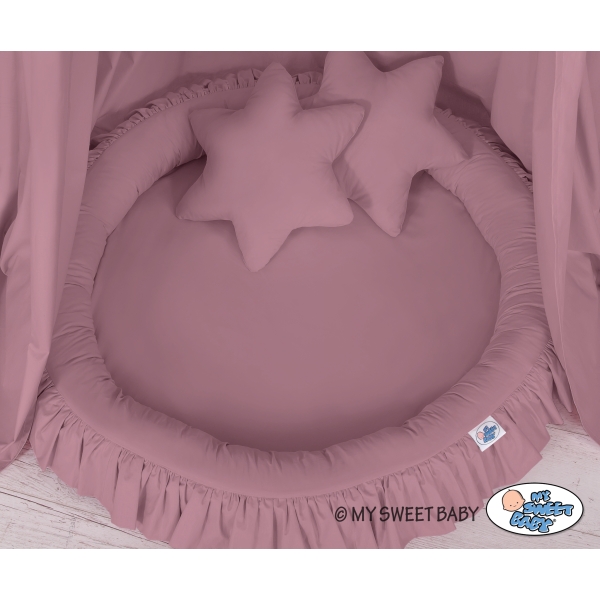 Baldaquin Suspendu + Nid à Volants + Oreillers Violet Pastel