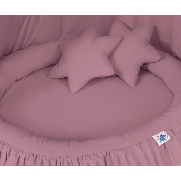 Baldaquin Suspendu + Nid à Volants + Oreillers Violet Pastel