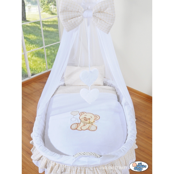 Berceau à Ciel de Lit avec Textile Retombant Blanc Papillon