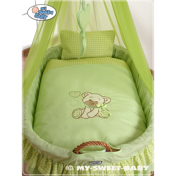 Berceau à Ciel de Lit avec Textile Retombant Vert Papillon