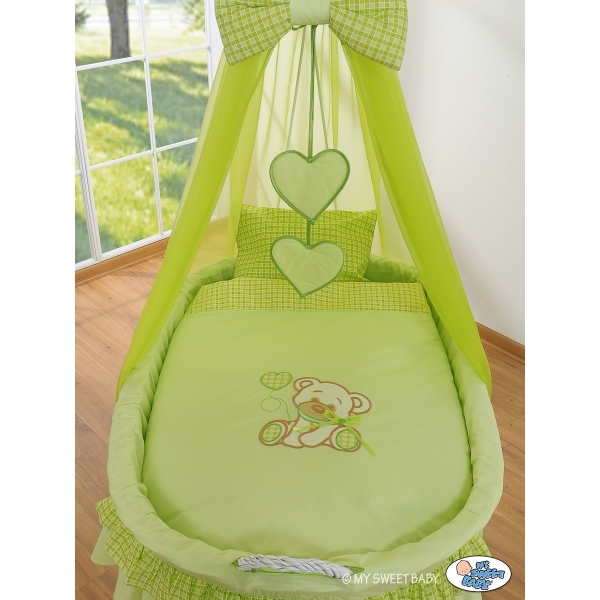 Berceau à Ciel de Lit avec Textile Retombant Vert Papillon