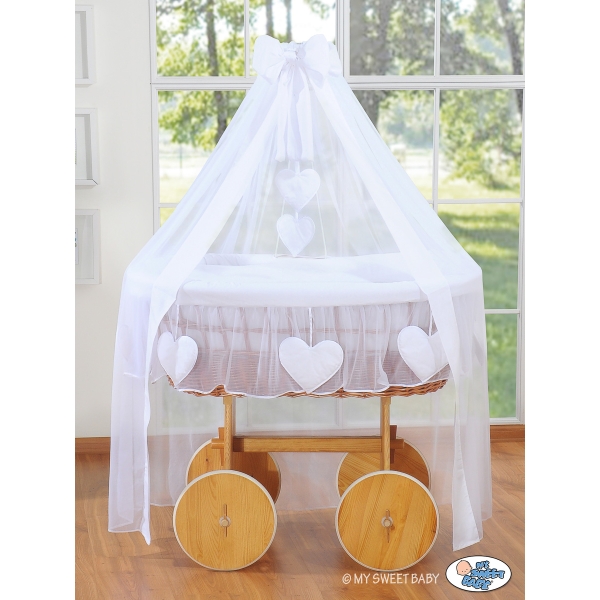 Berceau Deluxe à Ciel en Osier Blanc Amelie