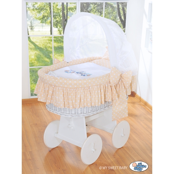Berceau en Osier avec Capote - Beige Hiboux