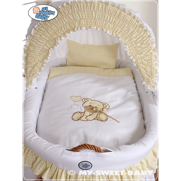 Berceau en Osier avec Capote - Blanc Papillon