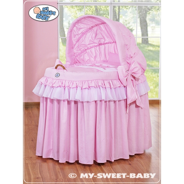 Berceau en Osier avec Capote - Rose Little Princess