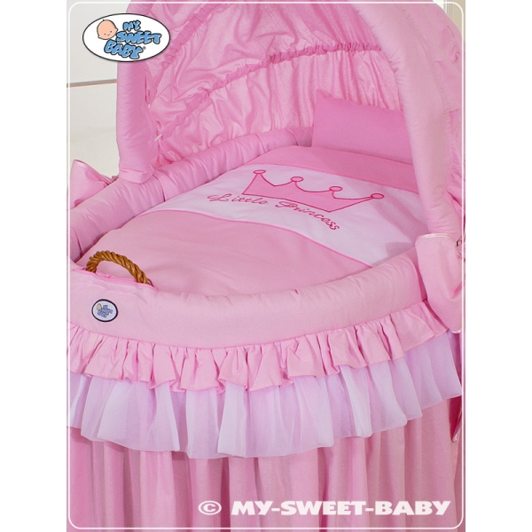 Berceau en Osier avec Capote - Rose Little Princess