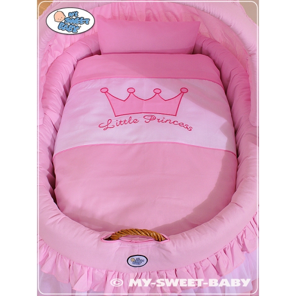 Berceau en Osier avec Capote - Rose Little Princess