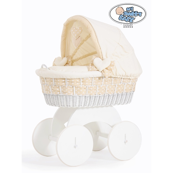 Berceau Sur Roues en Osier Blanc Isabella
